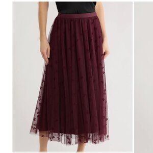 NWT Small Plum Bow A-Line Skirt